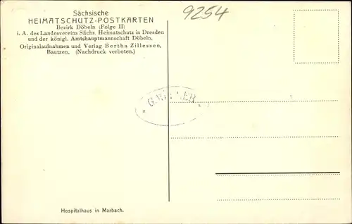 Ak Marbach Striegistal, Straßenpartie mit Blick auf das Hospitalhaus, Junge