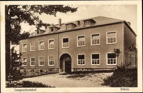 Ak Langenchursdorf Callenberg im Landkreis Zwickau, Schule