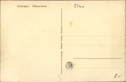 Ak Zschopau im Erzgebirge Sachsen, Blick auf die Oberschule