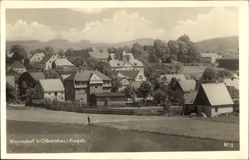 Ak Wernsdorf Pockau im Erzgebirge Sachsen, Blick auf den Ort