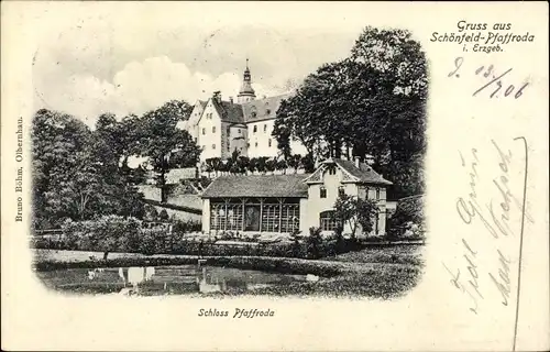 Ak Schönfeld Pfaffroda Olbernhau im Erzgebirge, Schloss Pfaffroda