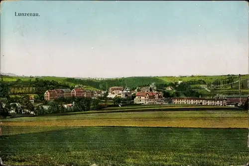 Leuchtfenster Ak Lunzenau in Sachsen, Blick auf den Ort