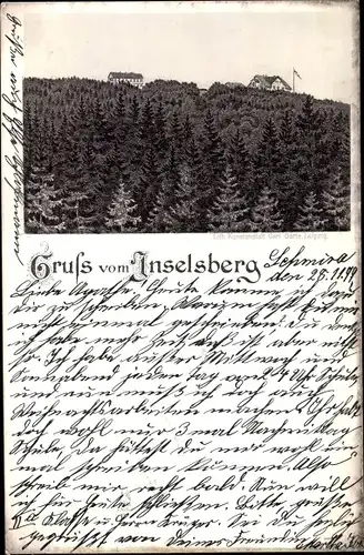 Litho Brotterode Trusetal in Thüringen, Inselsberg