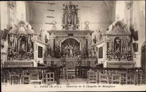 Ak Jarzé Maine et Loire, Intérieur de la Chapelle de Montplacé