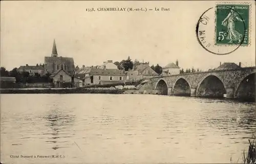 Ak Chambellay Maine-et-Loire, Le Pont, Église