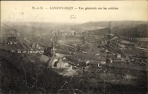 Ak Longwy Haut Meurthe et Moselle, Vue generale sur les acieres