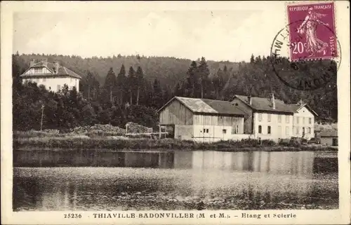 Ak Thiaville Badonviller Badenweiler Meurthe et Moselle, Etang et Scierie