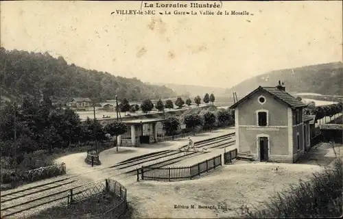 Ak Villey le Sec Meurthe et Moselle, La Gare, La Vallee de la Moselle