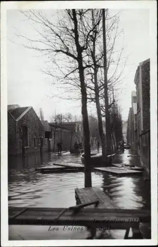 Ak Boulogne sur Seine Hauts de Seine, Inondations 1910, Les Usines Renault