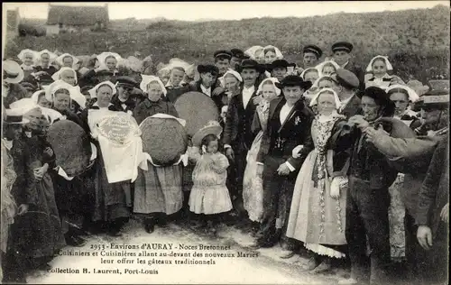 Ak Auray Morbihan, Noces Bretonnes, Fest, Menschen in bretonischer Tracht