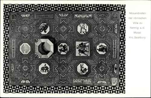 Ak Nennig Perl an der Mosel, Mosaikboden d. römischen Villa