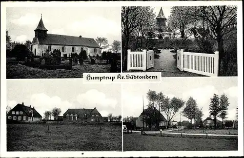 Ak Humptrup Schleswig Holstein, Ortspartie, Kirche