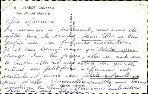 Ak Livarot Calvados, Rue Marcel Gambier