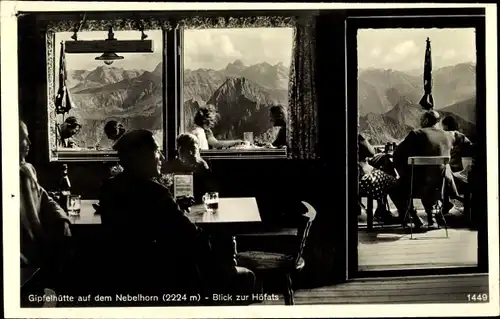 Ak Oberstdorf im Oberallgäu, Gipfelhütte auf dem Nebelhorn