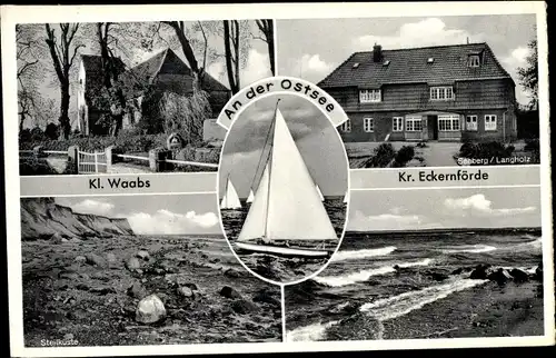 Ak Klein Waabs Kreis Eckernförde, Ostsee, Steilküste, Seeberg, Langholz