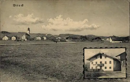 Ak Bruck an der Leitha in Niederösterreich, Gesamtansicht, Gasthaus