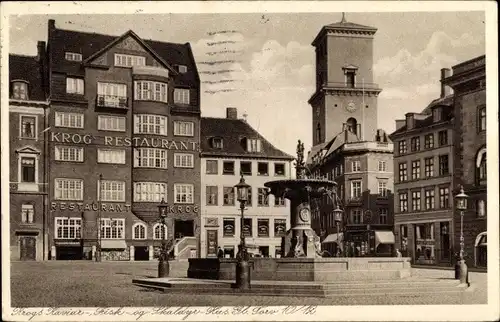 Ak København Kopenhagen Dänemark, Krogs Kaviar-, Fisk- og Skaldyr, Hus. Gl. Torv 10/12