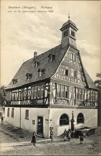 Ak Seeheim an der Bergstraße, Rathaus, Kinder