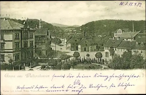 Ak Waltershausen in Thüringen, Panorama, Straßenpartie