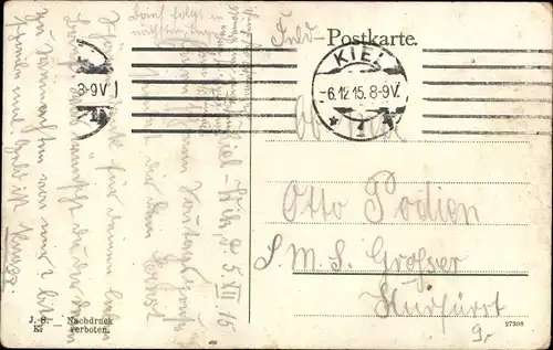 Künstler Ak Polizisten, Matrose, Halt Halt ein alter Knochen kommt