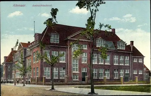 Ak Alkmaar Nordholland, Ambachtschool