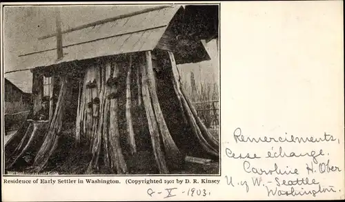 Ak Washington USA, Residence of Early Settler