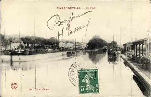 Ak Varangeville Meurthe et Moselle, Le Port