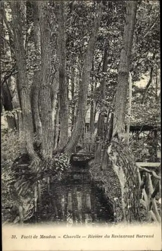 Ak Chaville Hauts de Seine, Foret de Meudon, Riviere du Restaurant Barraud