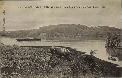 Ak La Roche Bernard Morbihan, La Vilaine a l'entree du Port