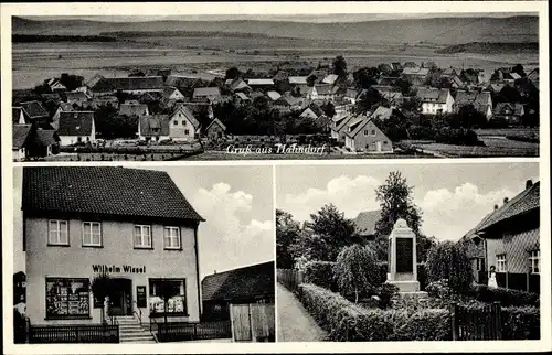 Ak Hahndorf Goslar am Harz, Gesamtansicht, Geschäft W. Wissel, Ehrenmal