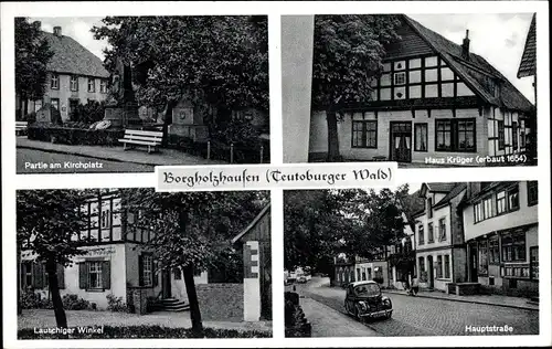 Ak Borgholzhausen Nordrhein Westfalen, Haus Krüger, Kirchplatz, Hauptstraße