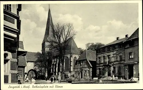 Ak Lengerich in Westfalen, Rathausplatz mit Römer