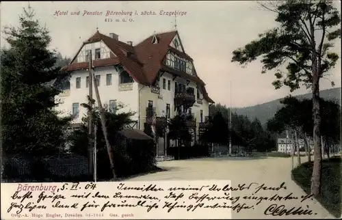 Ak Bärenburg Altenberg im Erzgebirge, Hotel und Pension Bärenburg