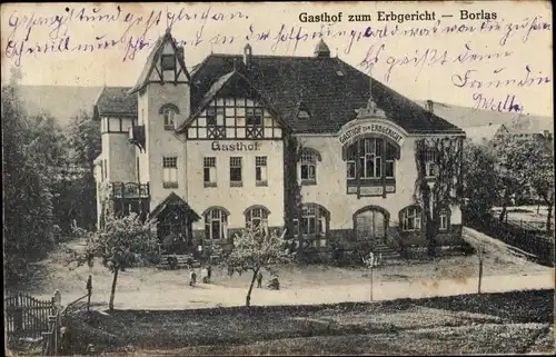 Ak Borlas Klingenberg im Erzgebirge, Gasthof zum Erbgericht