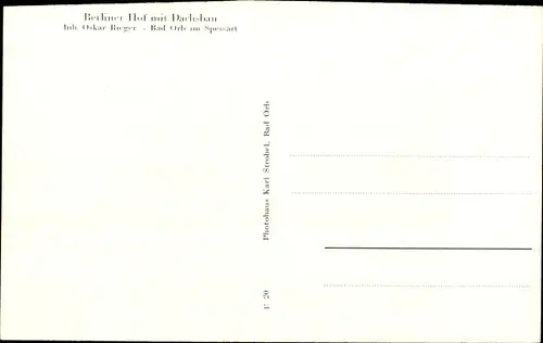 Ak Bad Orb im Spessart, Berliner Hof mit Dachsbau, Innenansicht