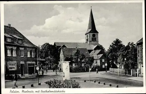 Ak Polsum Marl im Ruhrgebiet, Marlerstraße mit Bartholomäuskirche