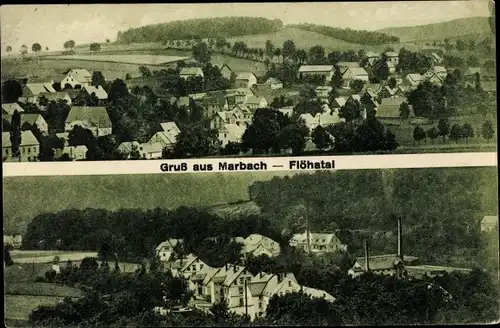 Ak Marbach Augustusburg Flöhatal, Fabrik, Ort