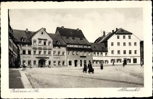 Ak Oederan Sachsen, Blick auf den Altmarkt