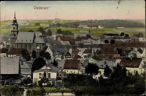 Ak Oederan Sachsen, Blick auf den Ort mit Kirche