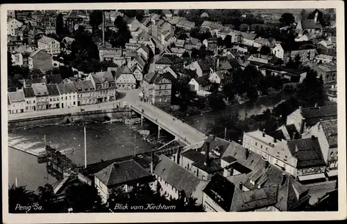 Ak Penig in Sachsen, Blick vom Kirchturm auf die Stadt