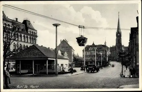 Ak Aue im Erzgebirge Sachsen, Markt, Verkehrsampel