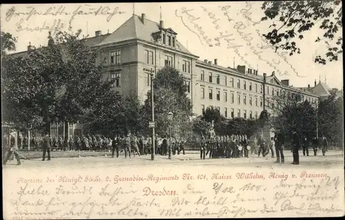 Ak Dresden Neustadt Albertstadt, Kaserne Königl.-sächs. 2. Grenadier-Regiments Nr.101 Kaiser Wilhelm