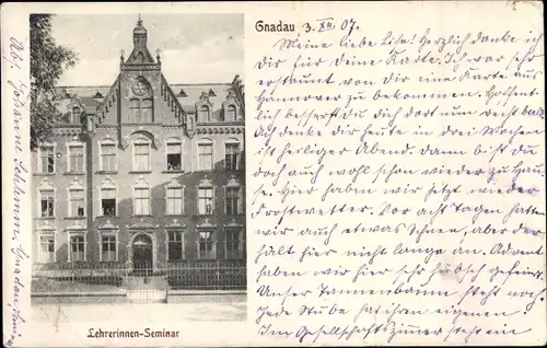 Ak Gnadau Barby Sachsen Anhalt, Lehrerinnenseminar