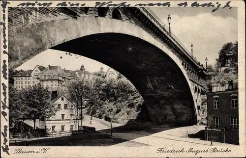 Ak Plauen im Vogtland, Friedrich August Brücke