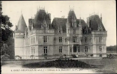 Ak Grez Neuville Maine et Loire, Château de la Beuvrière