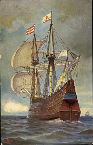 Künstler Ak Rave, Chr., Marine Galerie 178, Holländisches Kriegsschiff, 16. Jahrhundert