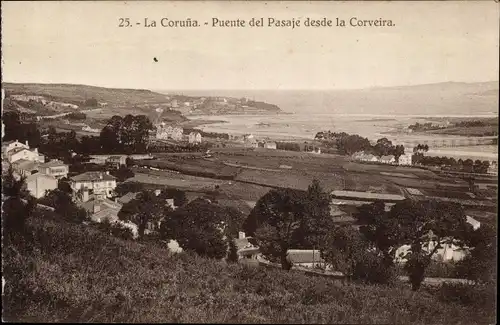 Ak La Coruña Galicien, Puente del Pasaje desde la Corveira