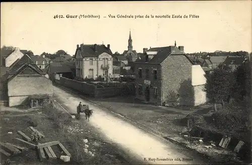 Ak Guer Morbihan, Vue Generale prise de la nouvelle Ecole de Filles