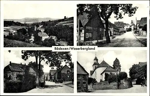 Ak Bödexen Höxter Weserbergland, Kirche, Straße, Hof