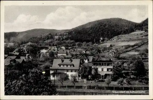 Ak Sitzendorf in Thüringen, Teilansicht, Ort im Schwarzatal